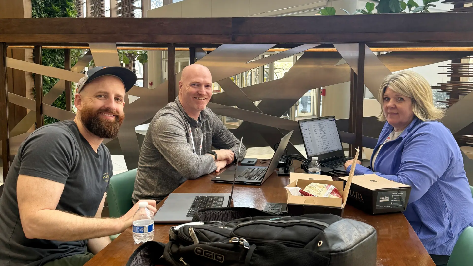 jobtread beginner bootcamp attendees have lunch with customer success manager