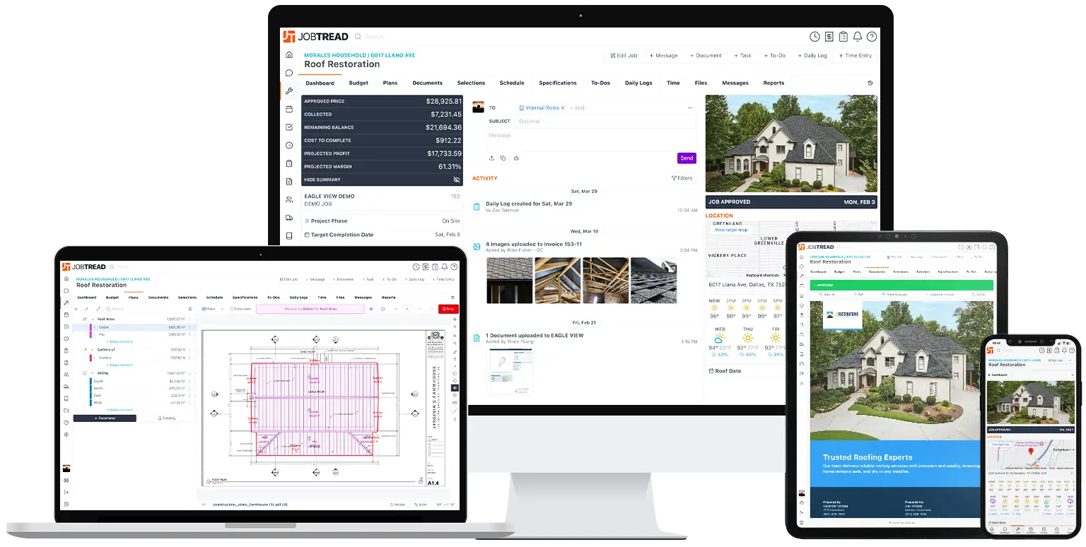 JobTread construction management software for roofers